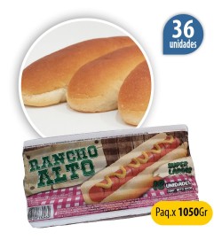 Pancho Largo Rancho Alto x 36 con pan don rufino + 1 aderezo OFERTA !!
