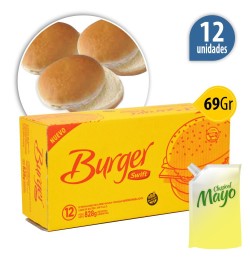 Medallón de carne vacuna Swift Burger 69 Grs x12 + pan + aderezo