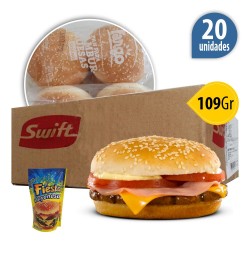 Hamburguesón Swift de 109 Grs x 20 + Pan Fargo + aderezo