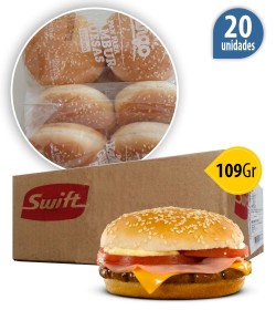 Hamburguesón Swift de 109 Grs x 20 + Pan Fargo + 1 aderezo