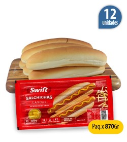 Pancho Largo Swift x 12uc + pan +1 aderezo