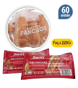 Pancho corto Swift x 60  + pan Fargo + 2 aderezos